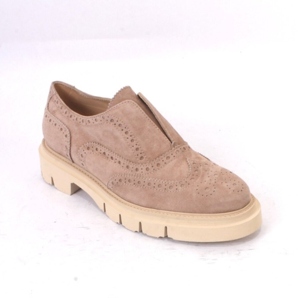 Luca Grossi 572a Beige Suede Leather Platform Sneaker
